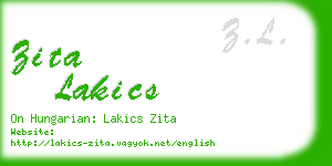 zita lakics business card